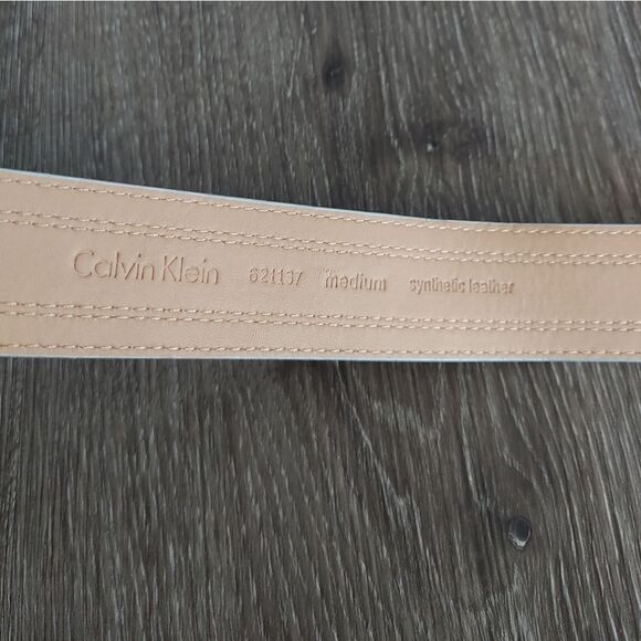 Calvin Klein Gray Synthetic Leather Belt Medium - Picture 4 of 7